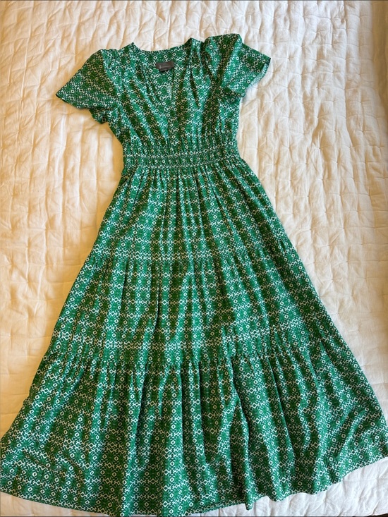 Anthropologie Dresses & Skirts - Anthropologie Green Geometric Short-Sleeve Maxi Dress